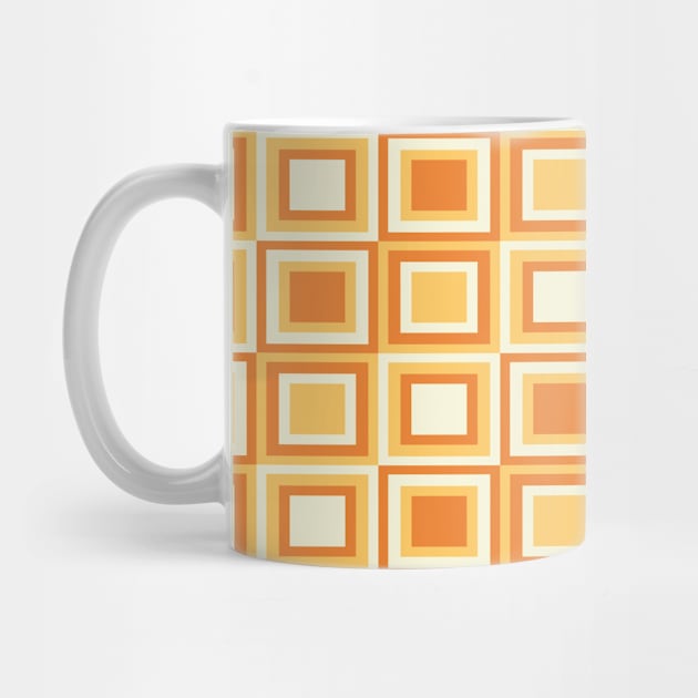 Vintage orange and yellow shades, geometric pattern by F-for-Fab